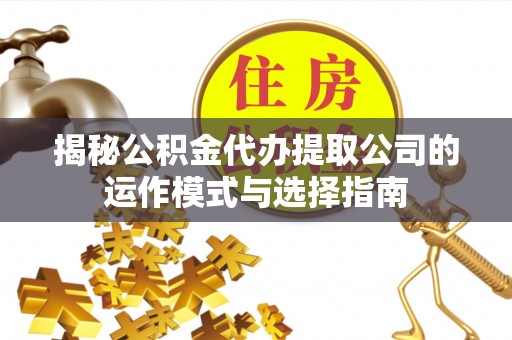 澎湖揭秘公积金代办提取公司的运作模式与选择指南