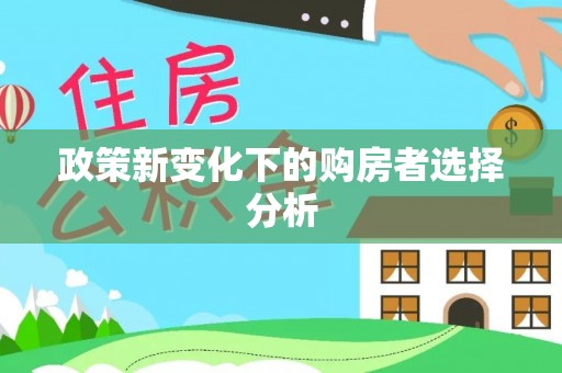 澎湖政策新变化下的购房者选择分析