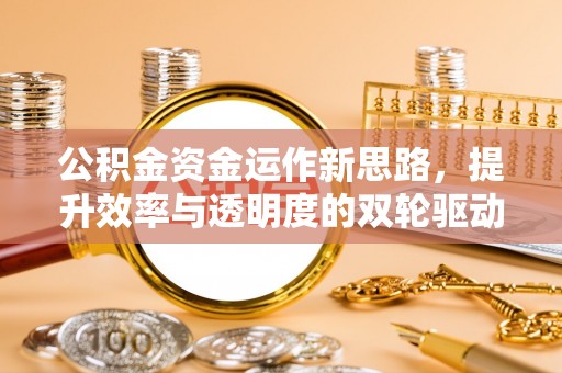 澎湖公积金资金运作新思路，提升效率与透明度的双轮驱动